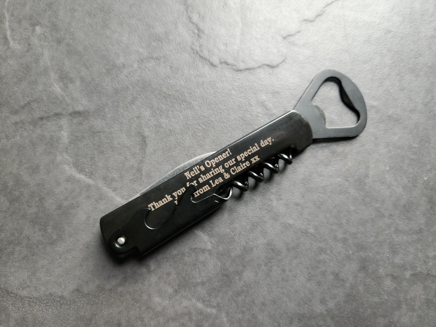 Personalised Engraved 4 in1 Stainless Steel Wine Beer Bottle Opener Corkscrew Multifunction Portable Wine Opener