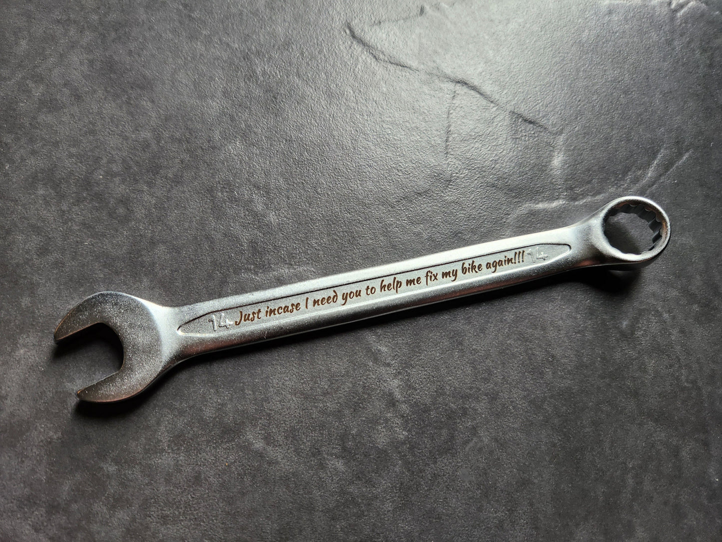 Personalised Engraved Combination Steel Spanner Key - Unique Birthday, Anniversary, Retirement, Wedding, Graduation, Christmas Gift Idea