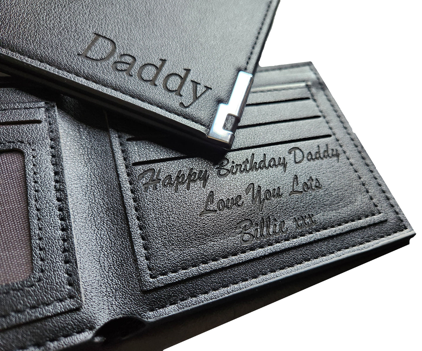 Personalised Engraved Men Custom Real Wallet Dad Grandad Surprise Gift Daddy Uncle Son - Birthday, Fathers Day, Retirement, Anniversary Gift