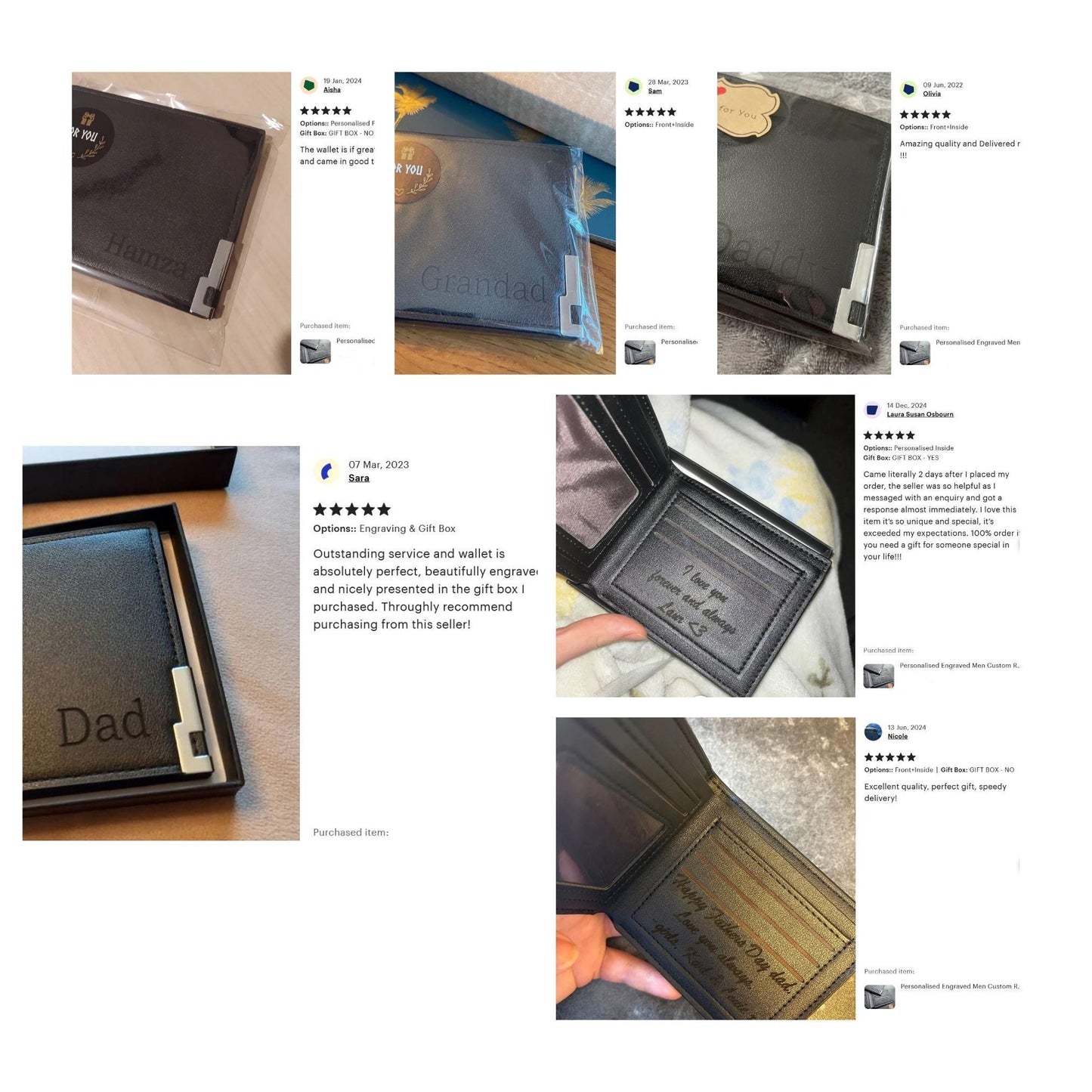 Personalised Engraved Men Custom Real Wallet Dad Grandad Surprise Gift Daddy Uncle Son - Birthday, Fathers Day, Retirement, Anniversary Gift