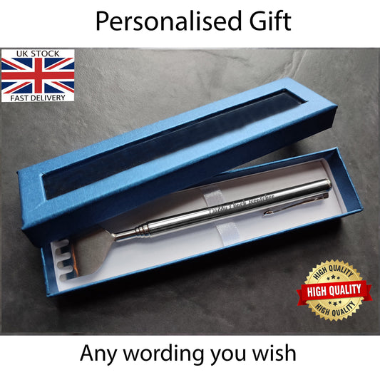 Personalised Telescopic Back Scratcher – Custom Engraved Stainless Steel Gift for Dad, Grandad, Husband, Birthday, Christmas