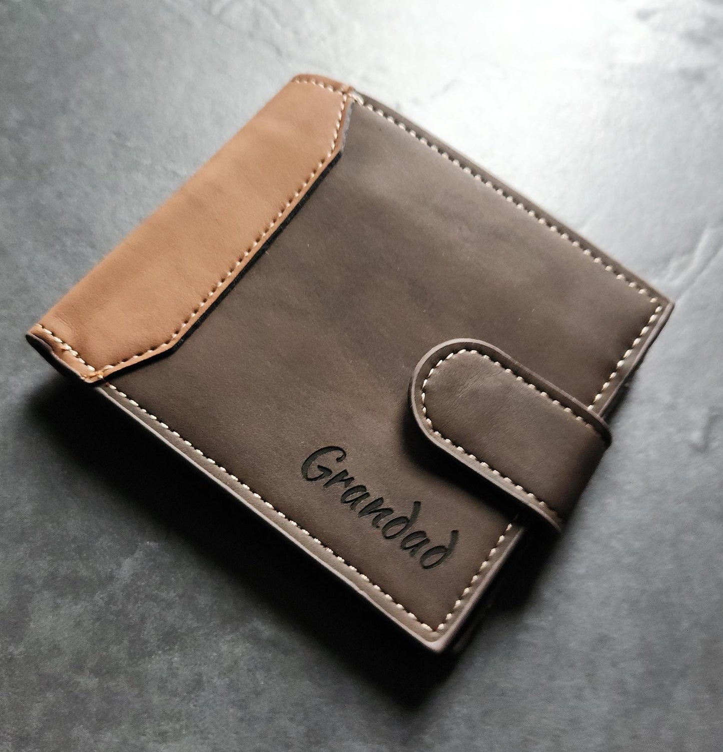 Personalized Laser Engraved Trifold Wallet: Custom Photo & Message