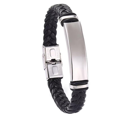 Personalised Hand Bracelet - Personalized Custom Jewelry Gift for Him Her Couples Initials Mens Birthday Wedding Anniversary Gift Friendship