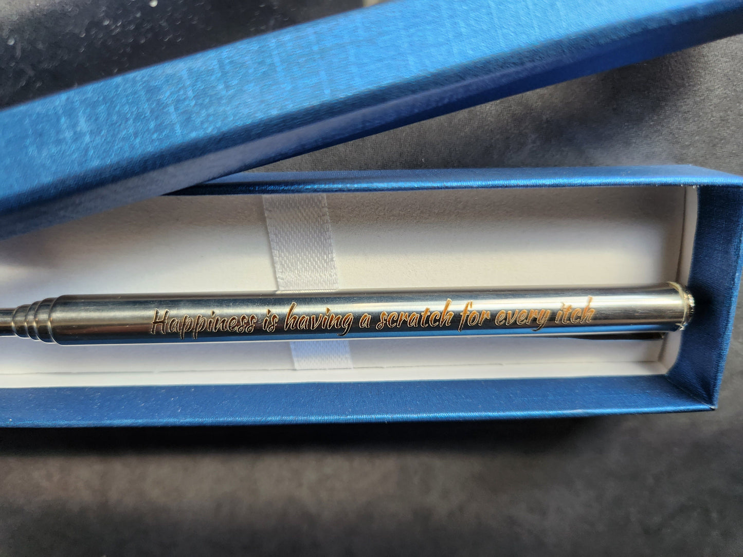 Personalised Telescopic Back Scratcher – Custom Engraved Stainless Steel Gift for Dad, Grandad, Husband, Birthday, Christmas