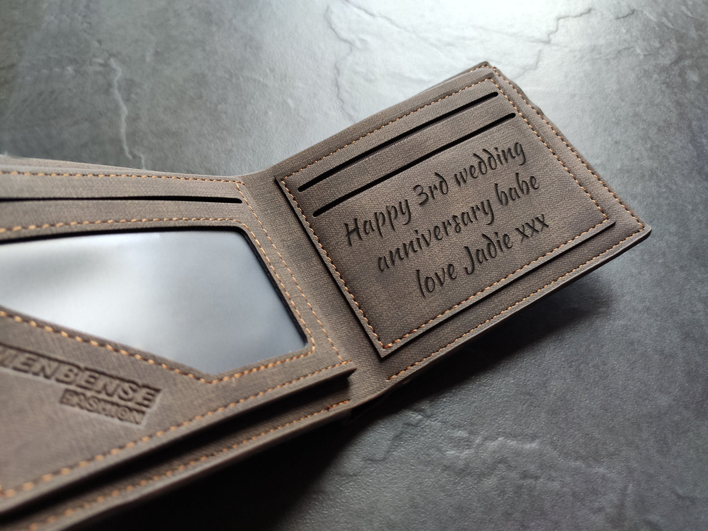 Personalized Custom Laser Engraved Photo Wallet Best Gift - Daddy, Grandad, Husband, Boyfriend, Uncle, Birthday, Wedding, Anniversary Gift