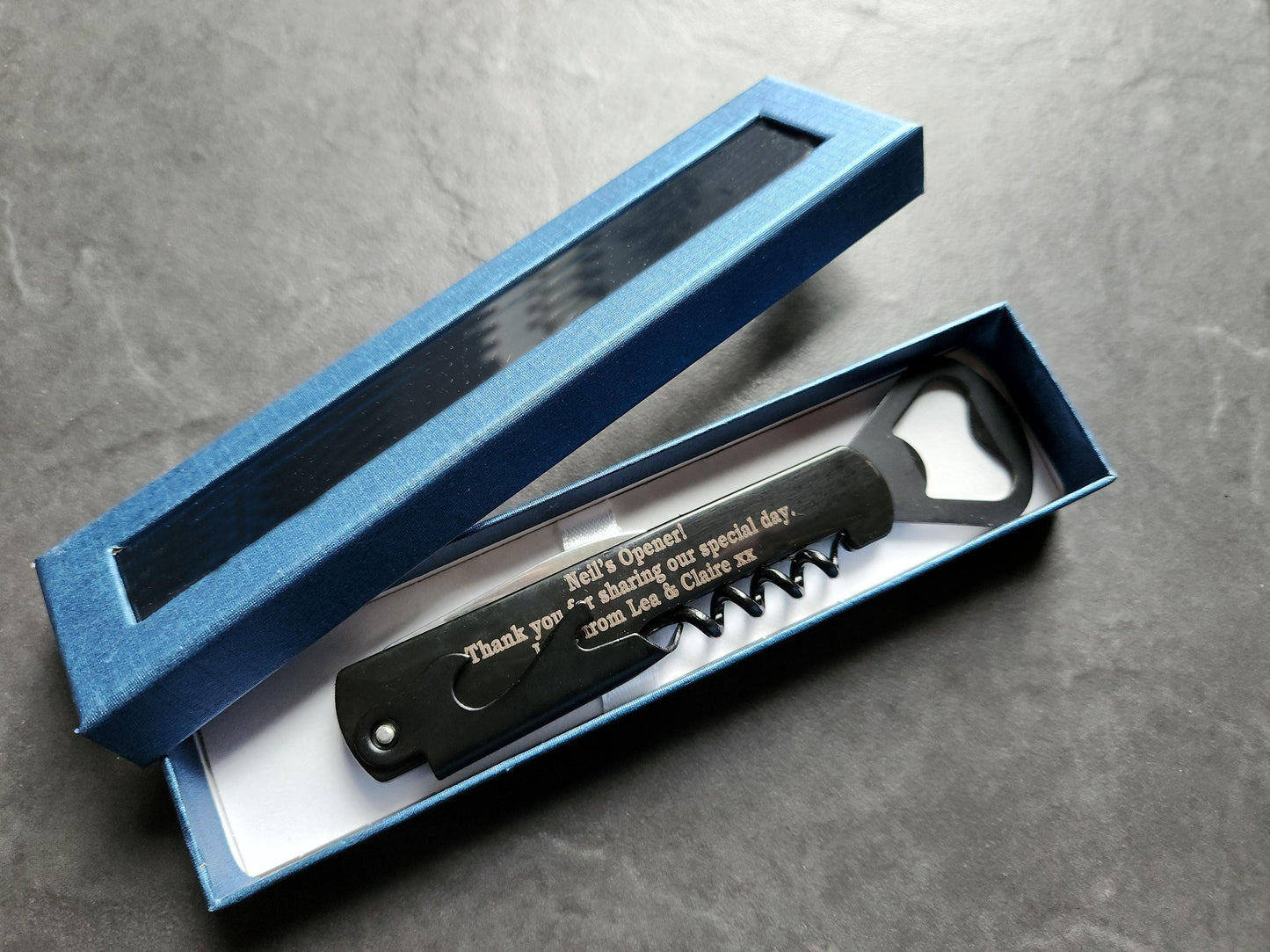 Personalised Engraved 4 in1 Stainless Steel Wine Beer Bottle Opener Corkscrew Multifunction Portable Wine Opener