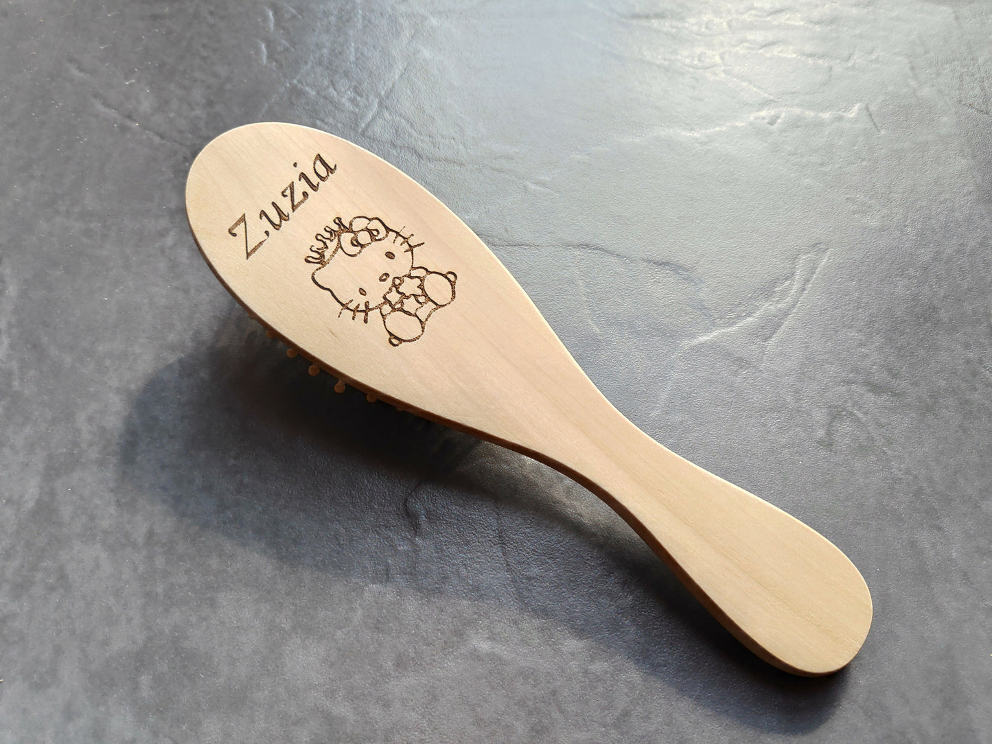 Laser Engraved Personalised Wooden Hair Brush Comb Baby Shower Gift Unicorn