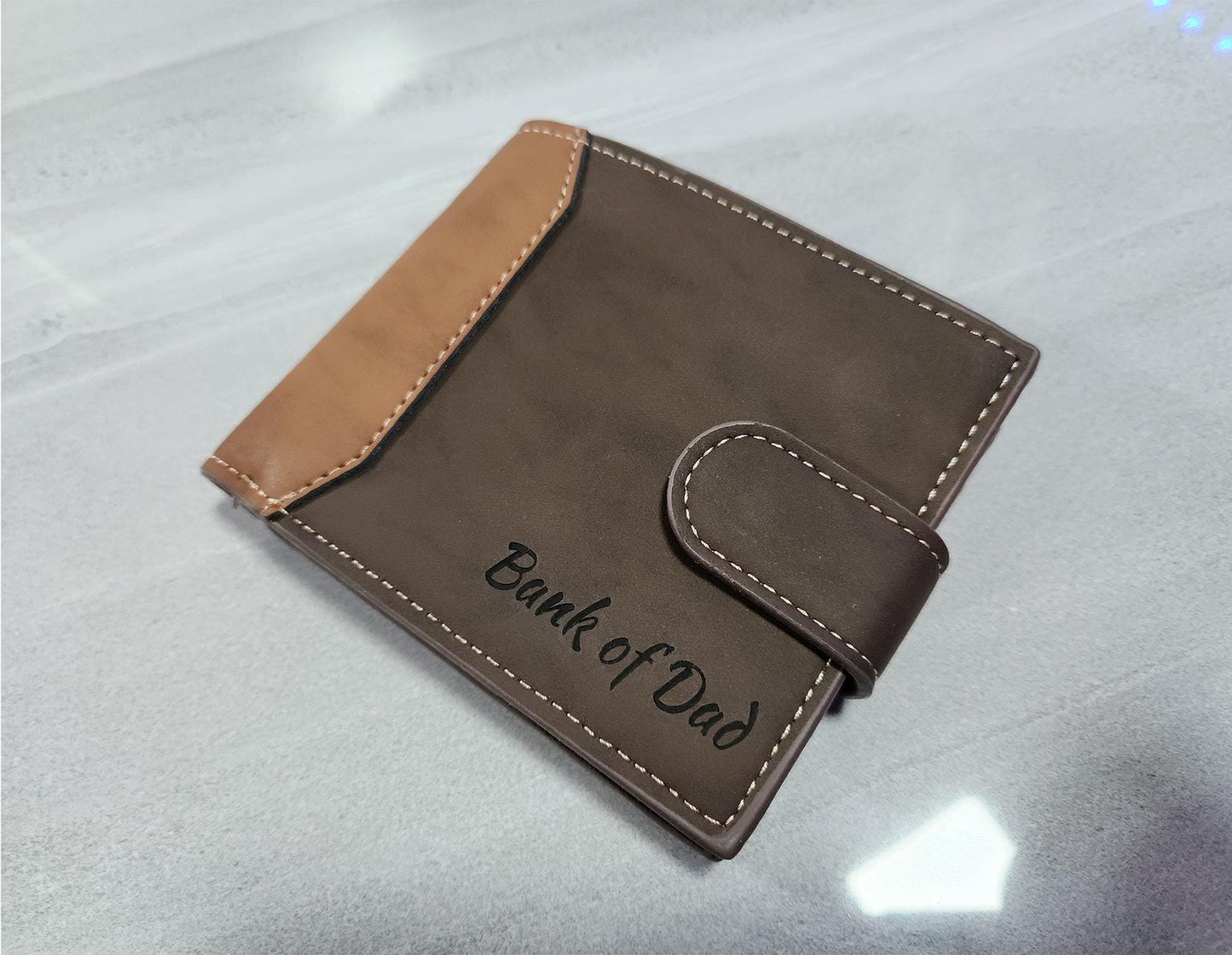 Personalized Laser Engraved Trifold Wallet: Custom Photo & Message