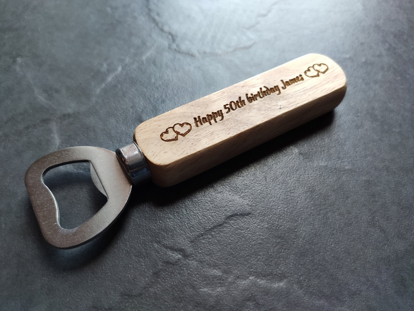 Personalised Wooden Bottle Opener – Custom Engraved Gift for Dad, Grandad, Husband, Birthday, Father’s Day, Christmas, BBQ