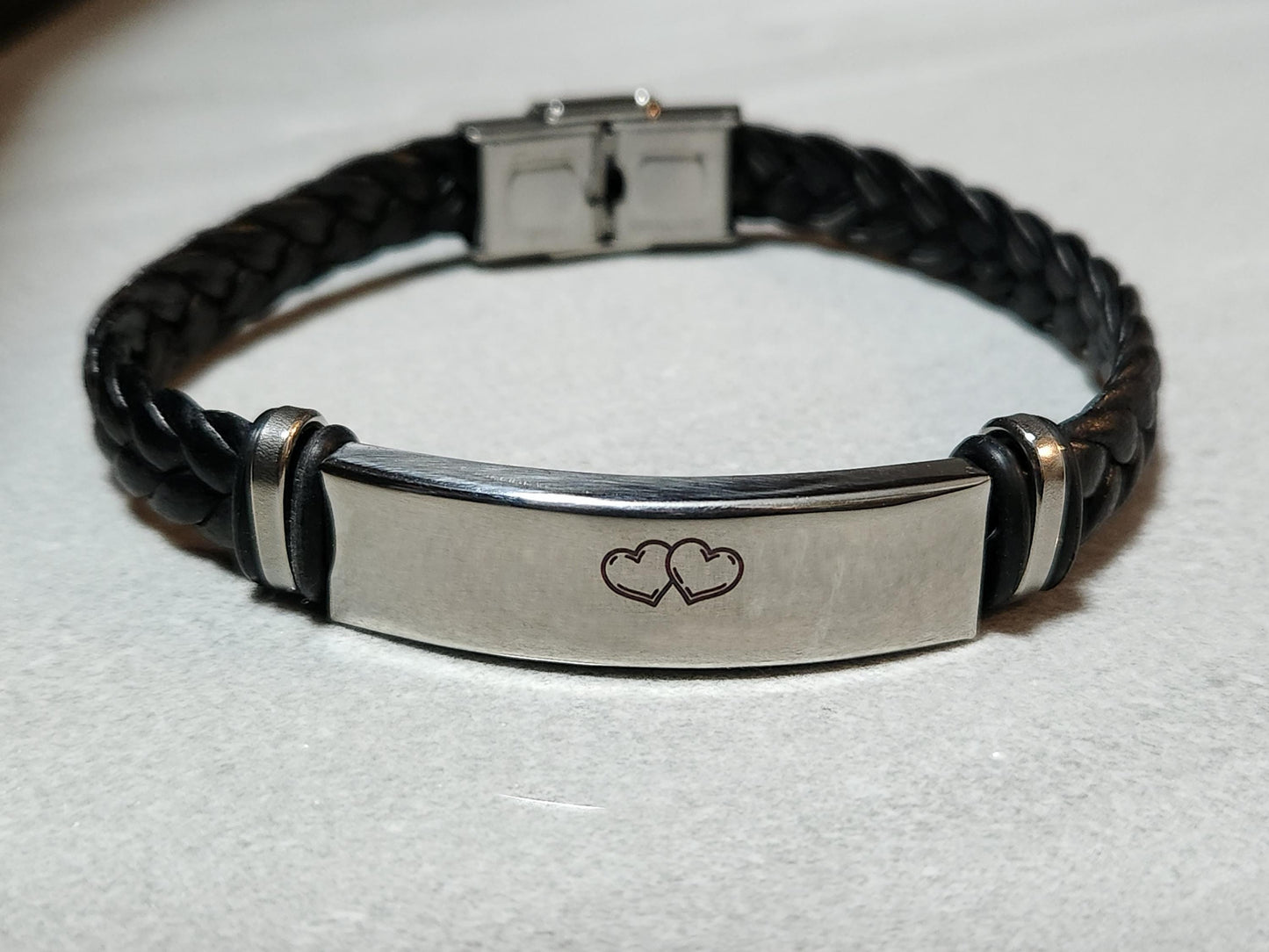 Personalised Hand Bracelet - Personalized Custom Jewelry Gift for Him Her Couples Initials Mens Birthday Wedding Anniversary Gift Friendship