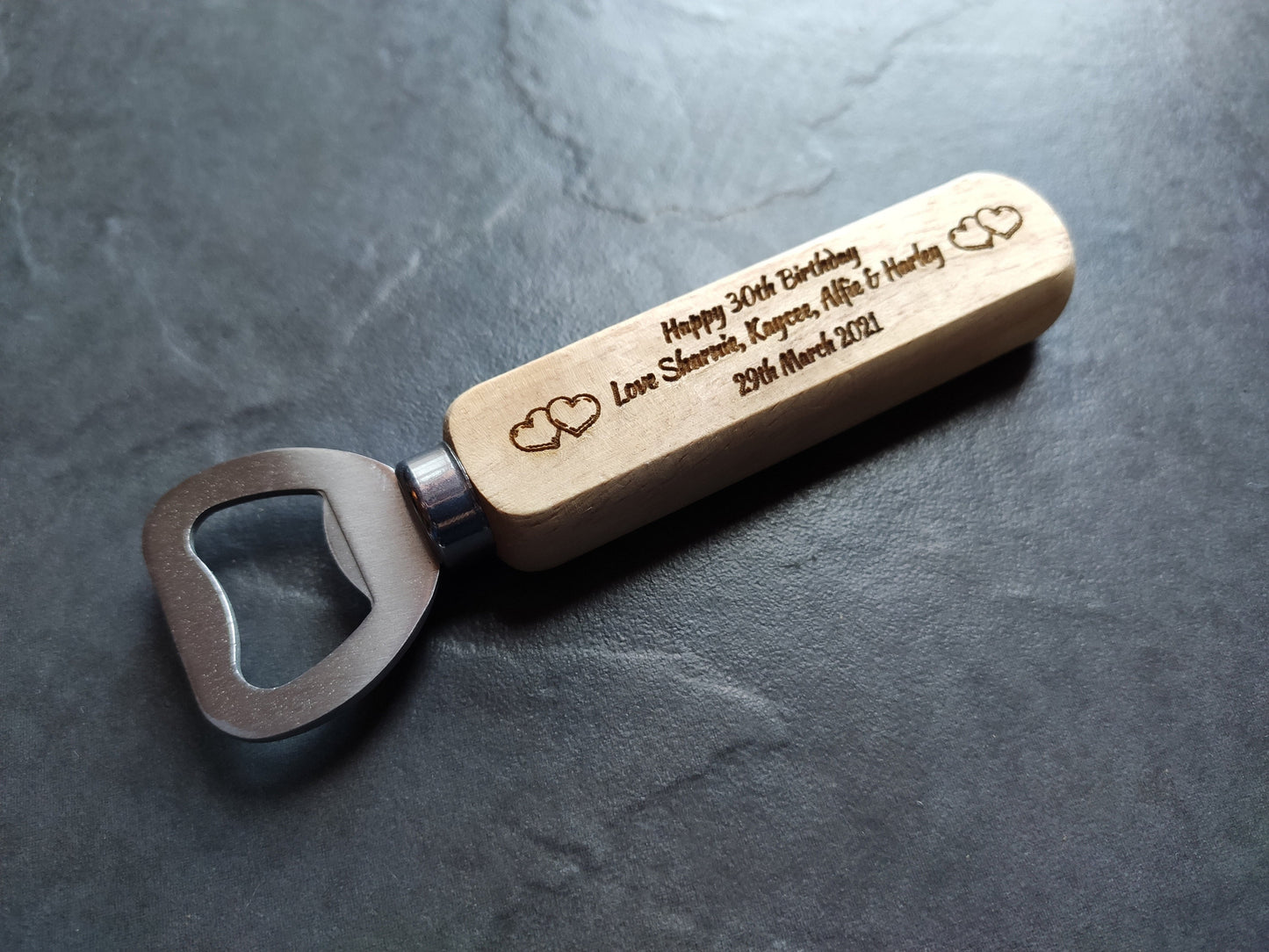 Personalised Wooden Bottle Opener – Custom Engraved Gift for Dad, Grandad, Husband, Birthday, Father’s Day, Christmas, BBQ