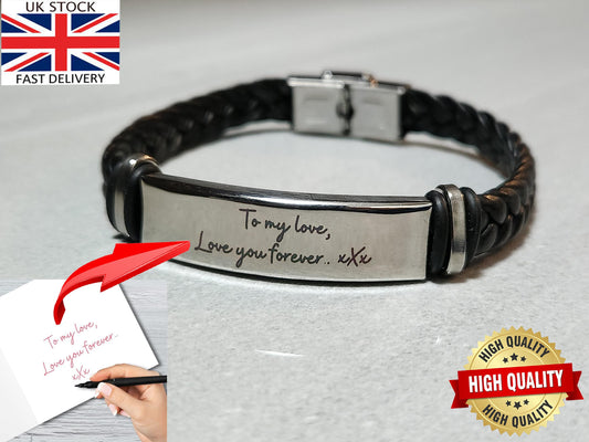 Custom Handwriting Hand Bracelet – Personalize with Your Handwritten Text! Unique Personalised Engraved Designs for Every Occasion.