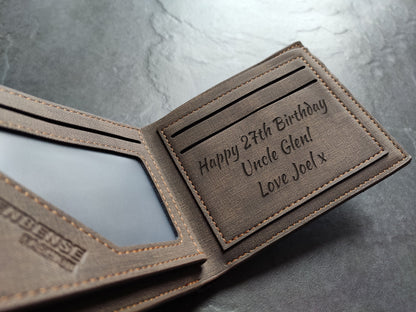 Personalized Custom Laser Engraved Photo Wallet Best Gift - Daddy, Grandad, Husband, Boyfriend, Uncle, Birthday, Wedding, Anniversary Gift
