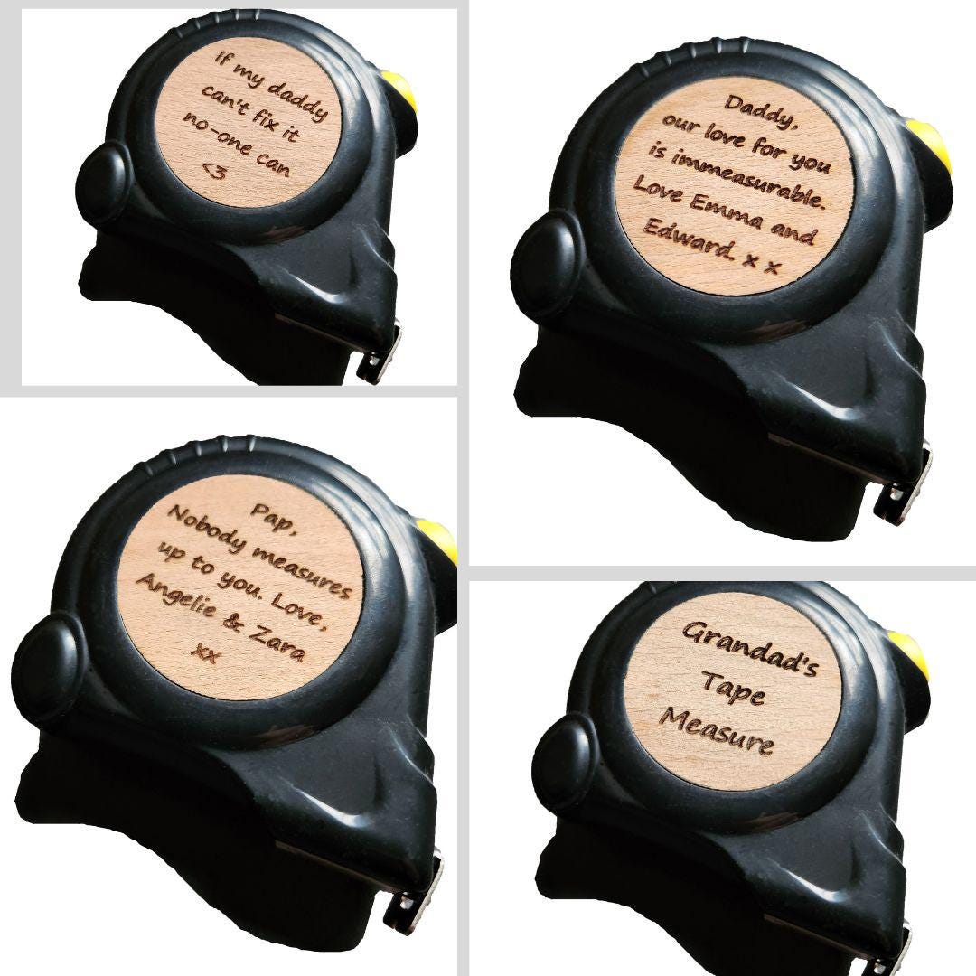 Personalized Laser Engraved Tool Set: Custom Hammer, Tape, Pencil