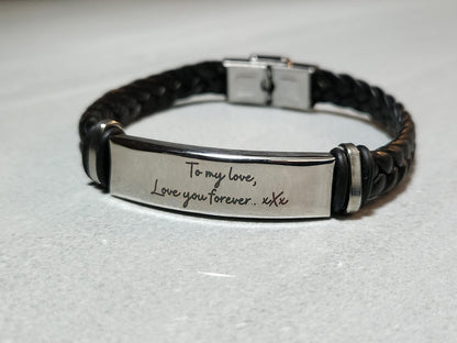 Custom Handwriting Hand Bracelet – Personalize with Your Handwritten Text! Unique Personalised Engraved Designs for Every Occasion.