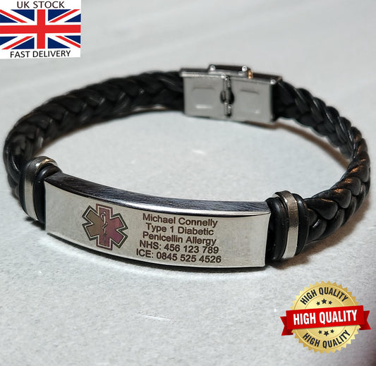 Personalised Medical Hand Bracelet with Engraving – Stylish and Life-Saving Accessory