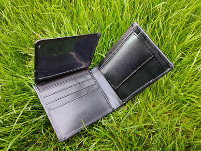 Personalised Laser Engraved Black PU Leather Wallet For Men - Best Custom Gift