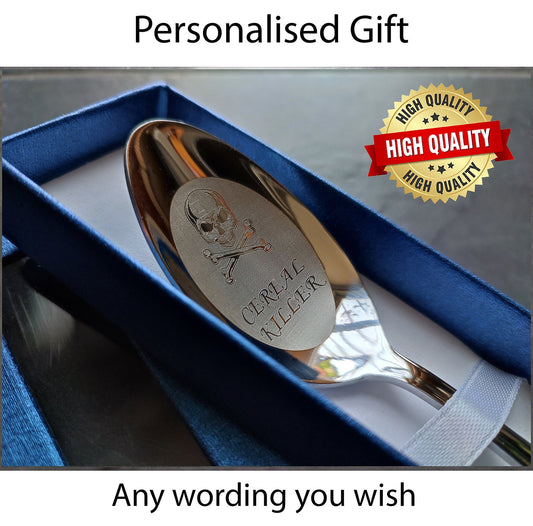 Personalised Dessert Spoon Cereal Killer Personalized Funny Gift - Perfect Cereal Lover Gift